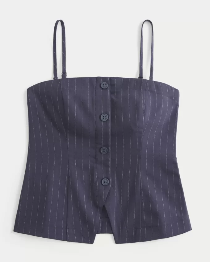 Button-Through Tube Top,Button-Through Tube Top Button-Through Tube Top,Button-Through Tube Top