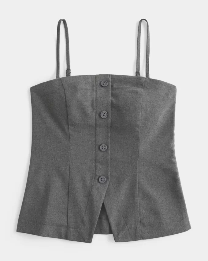 Button-Through Tube Top,Button-Through Tube Top Button-Through Tube Top,Button-Through Tube Top