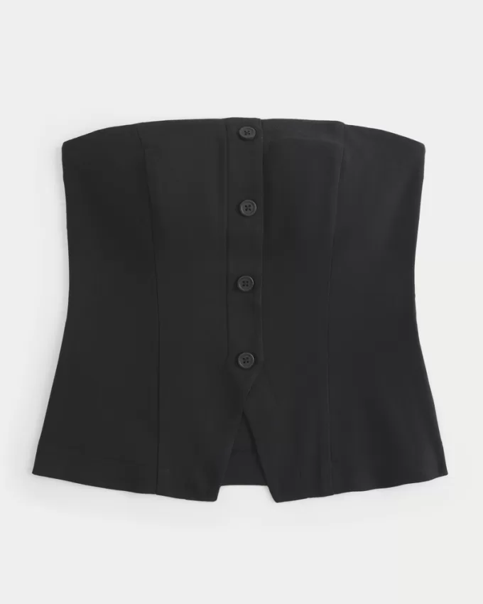 Button-Through Tube Top,Button-Through Tube Top Button-Through Tube Top,Button-Through Tube Top