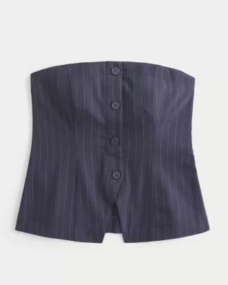 Button-Through Tube Top,Button-Through Tube Top