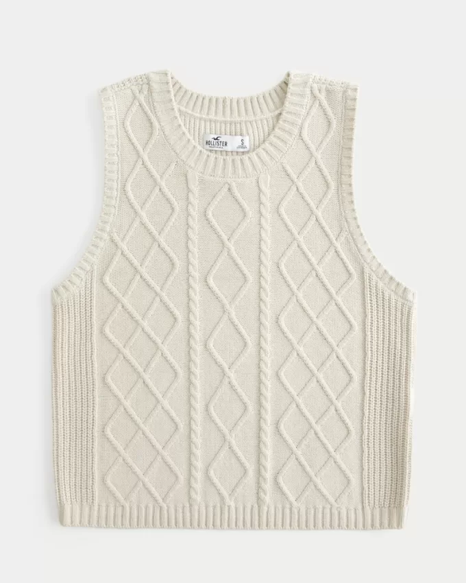 Cable-Knit Crew Sweater Vest,Cable-Knit Crew Sweater Vest Cable-Knit Crew Sweater Vest,Cable-Knit Crew Sweater Vest