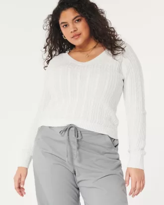 Cable-Knit V-Neck Sweater,Cable-Knit V-Neck Sweater Cable-Knit V-Neck Sweater,Cable-Knit V-Neck Sweater