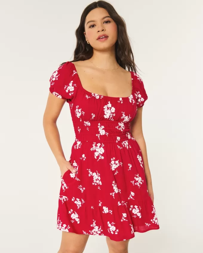 Channeled Waist Mini Dress,Channeled Waist Mini Dress Channeled Waist Mini Dress,Channeled Waist Mini Dress