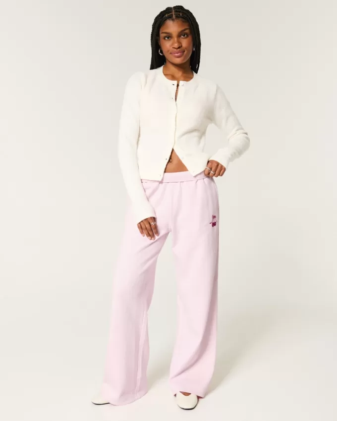 Cherry Graphic Wide-Leg Sweatpants,Cherry Graphic Wide-Leg Sweatpants Cherry Graphic Wide-Leg Sweatpants,Cherry Graphic Wide-Leg Sweatpants