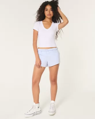 Cotton Blend V-Neck Baby Tee,Cotton Blend V-Neck Baby Tee