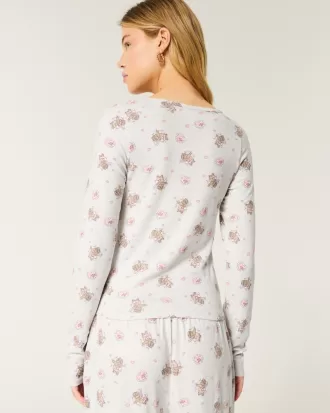 Cozy Bear Pattern Pajama Top,Cozy Bear Pattern Pajama Top Cozy Bear Pattern Pajama Top,Cozy Bear Pattern Pajama Top