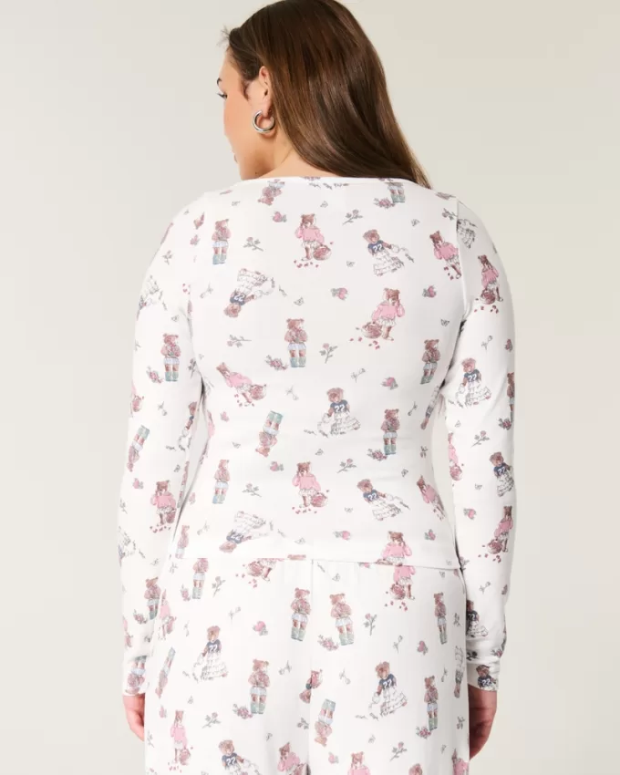 Cozy Bear Pattern Pajama Top,Cozy Bear Pattern Pajama Top Cozy Bear Pattern Pajama Top,Cozy Bear Pattern Pajama Top