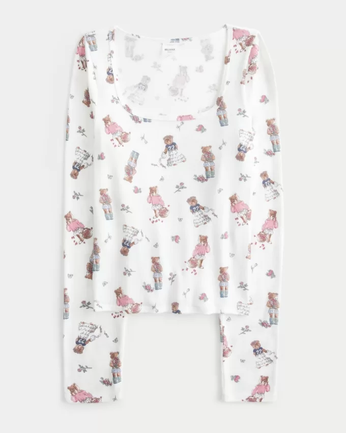 Cozy Bear Pattern Pajama Top,Cozy Bear Pattern Pajama Top Cozy Bear Pattern Pajama Top,Cozy Bear Pattern Pajama Top