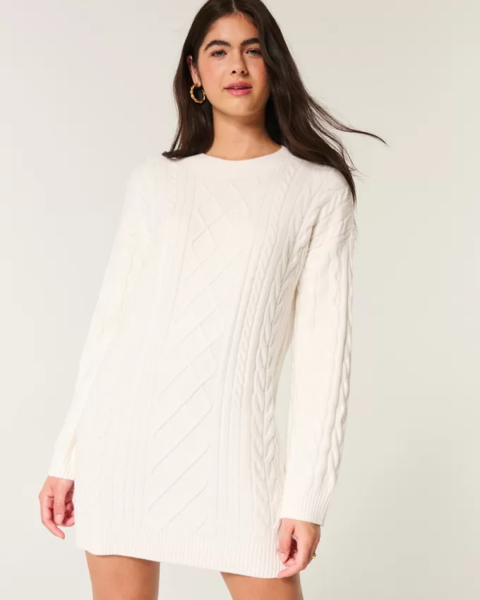 Cozy Cable-Knit Sweater Dress,Cozy Cable-Knit Sweater Dress Cozy Cable-Knit Sweater Dress,Cozy Cable-Knit Sweater Dress