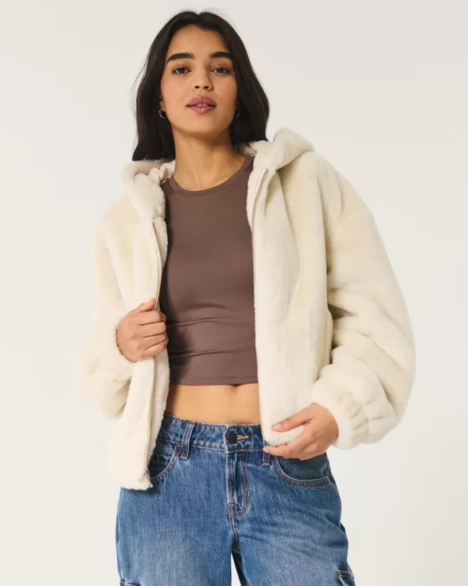 Cozy Faux Fur Zip-Up Hoodie,Cozy Faux Fur Zip-Up Hoodie Cozy Faux Fur Zip-Up Hoodie,Cozy Faux Fur Zip-Up Hoodie
