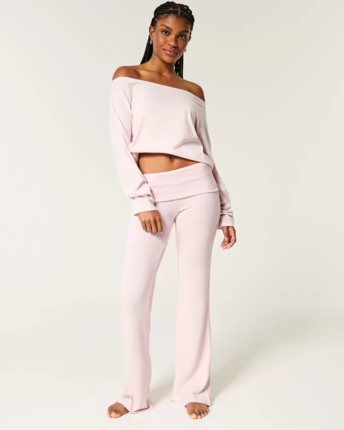 Cozy Knit Foldover Waist Sleep Pants,Cozy Knit Foldover Waist Sleep Pants Cozy Knit Foldover Waist Sleep Pants,Cozy Knit Foldover Waist Sleep Pants