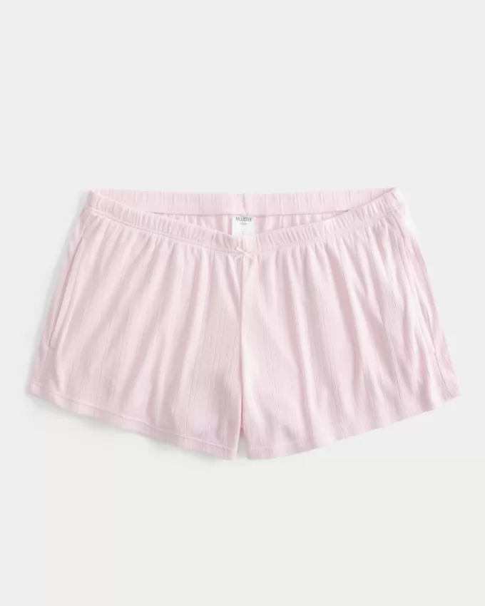 Cozy Pointelle Bow Shortie,Cozy Pointelle Bow Shortie Cozy Pointelle Bow Shortie,Cozy Pointelle Bow Shortie