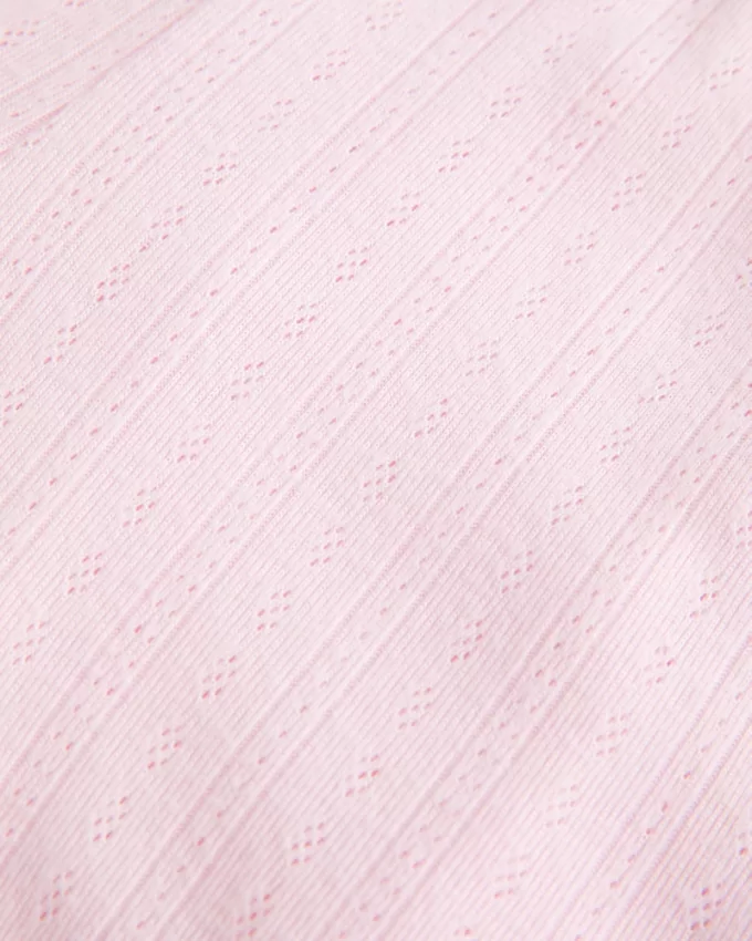 Cozy Pointelle Bow Shortie,Cozy Pointelle Bow Shortie Cozy Pointelle Bow Shortie,Cozy Pointelle Bow Shortie