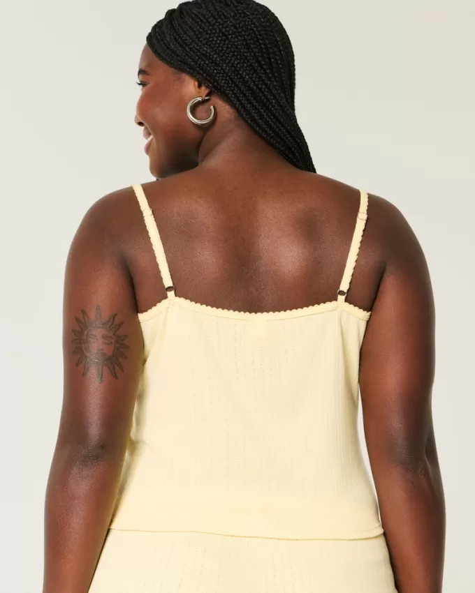 Cozy Pointelle Bow Tank,Cozy Pointelle Bow Tank Cozy Pointelle Bow Tank,Cozy Pointelle Bow Tank