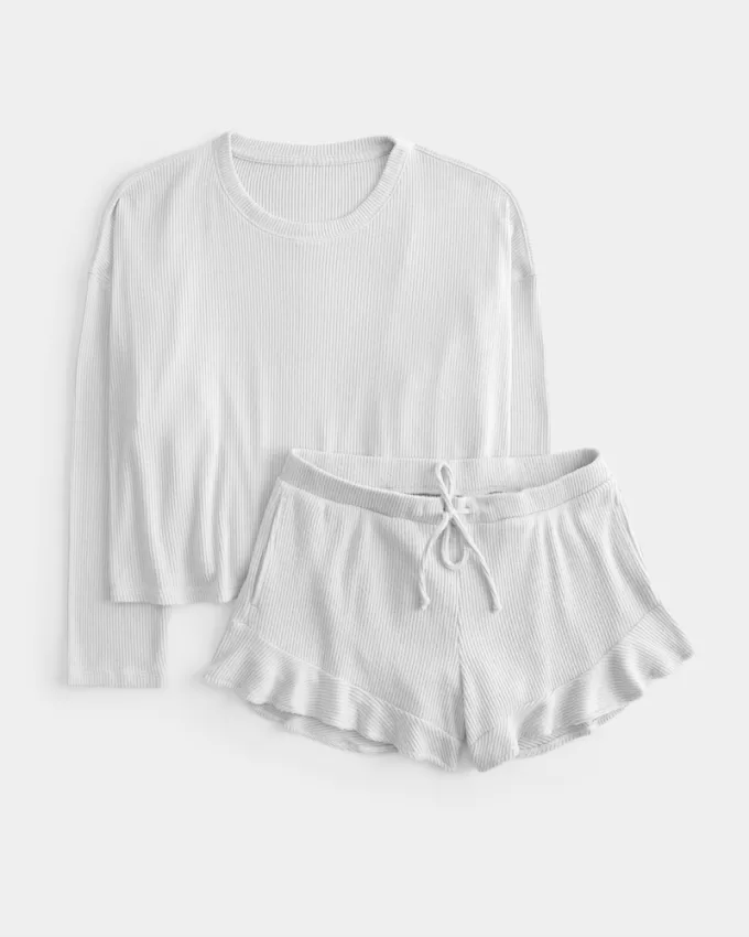 Cozy Ribbed Top & Shorts Set,Cozy Ribbed Top & Shorts Set Cozy Ribbed Top & Shorts Set,Cozy Ribbed Top & Shorts Set