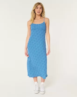 Crepe Open Back Midi Slip Dress,Crepe Open Back Midi Slip Dress