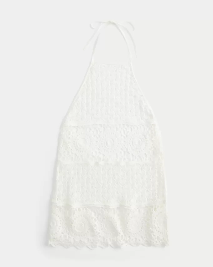 Crochet-Style Halter Cover Up Dress,Crochet-Style Halter Cover Up Dress Crochet-Style Halter Cover Up Dress,Crochet-Style Halter Cover Up Dress