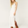 Crochet-Style Halter Midi Dress,Crochet-Style Halter Midi Dress Crochet-Style Halter Midi Dress,Crochet-Style Halter Midi Dress