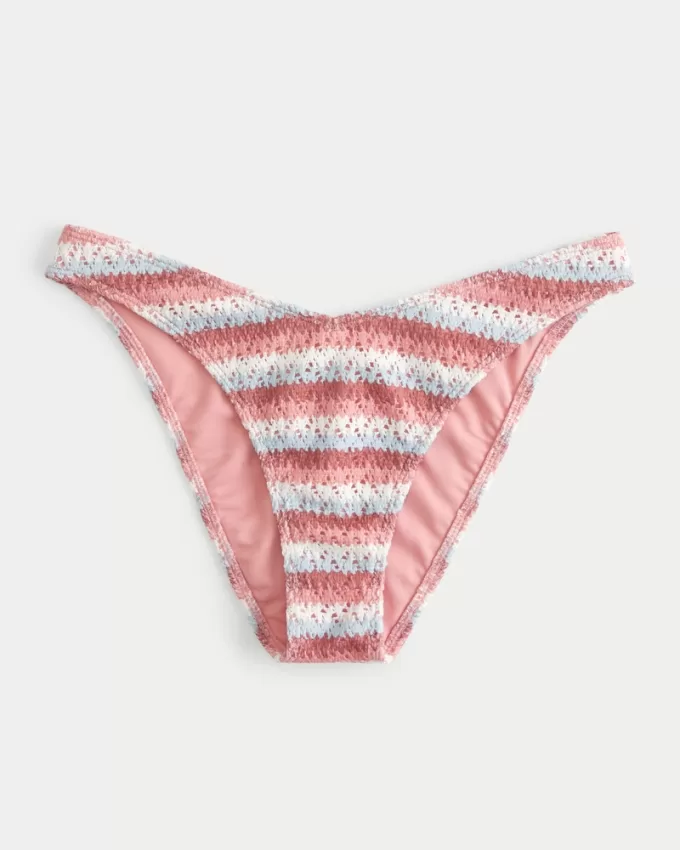 Crochet-Style High-Leg Cheeky Bikini Bottom,Crochet-Style High-Leg Cheeky Bikini Bottom Crochet-Style High-Leg Cheeky Bikini Bottom,Crochet-Style High-Leg Cheeky Bikini Bottom