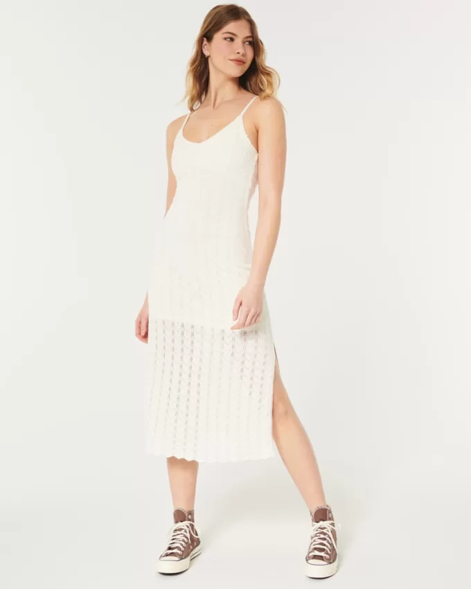 Crochet-Style Midi Dress,Crochet-Style Midi Dress Crochet-Style Midi Dress,Crochet-Style Midi Dress