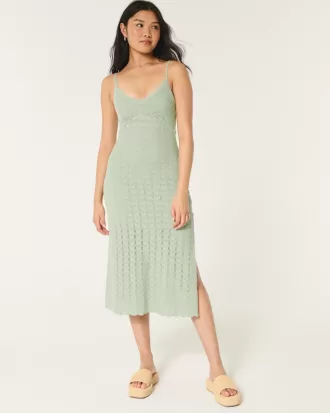 Crochet-Style Midi Dress,Crochet-Style Midi Dress