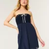 Crochet-Style Mix Strapless Mini Dress,Crochet-Style Mix Strapless Mini Dress Crochet-Style Mix Strapless Mini Dress,Crochet-Style Mix Strapless Mini Dress