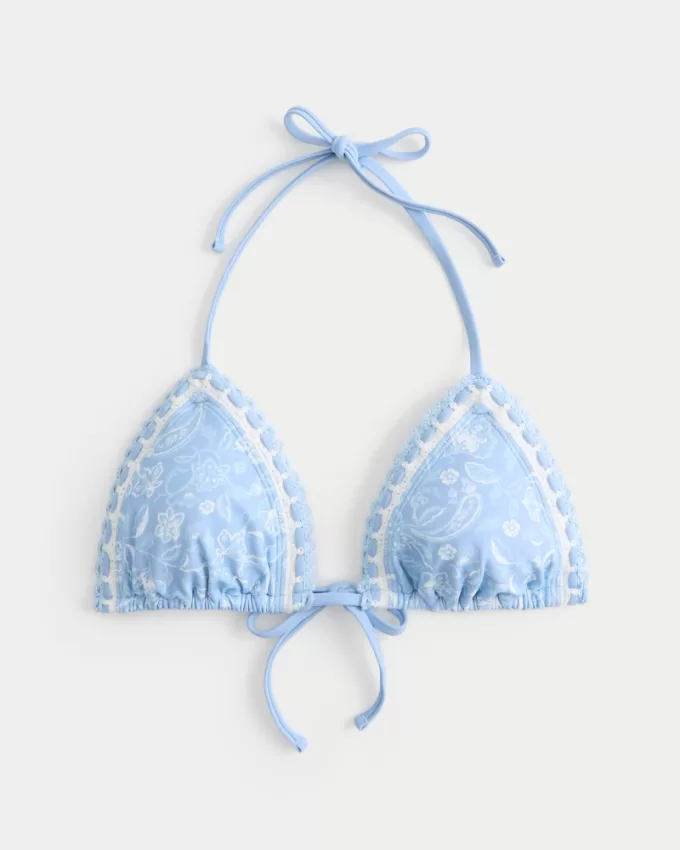 Crochet-Style Mixed Triangle Bikini Top,Crochet-Style Mixed Triangle Bikini Top Crochet-Style Mixed Triangle Bikini Top,Crochet-Style Mixed Triangle Bikini Top