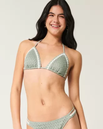 Crochet-Style Mixed Triangle Bikini Top,Crochet-Style Mixed Triangle Bikini Top Crochet-Style Mixed Triangle Bikini Top,Crochet-Style Mixed Triangle Bikini Top
