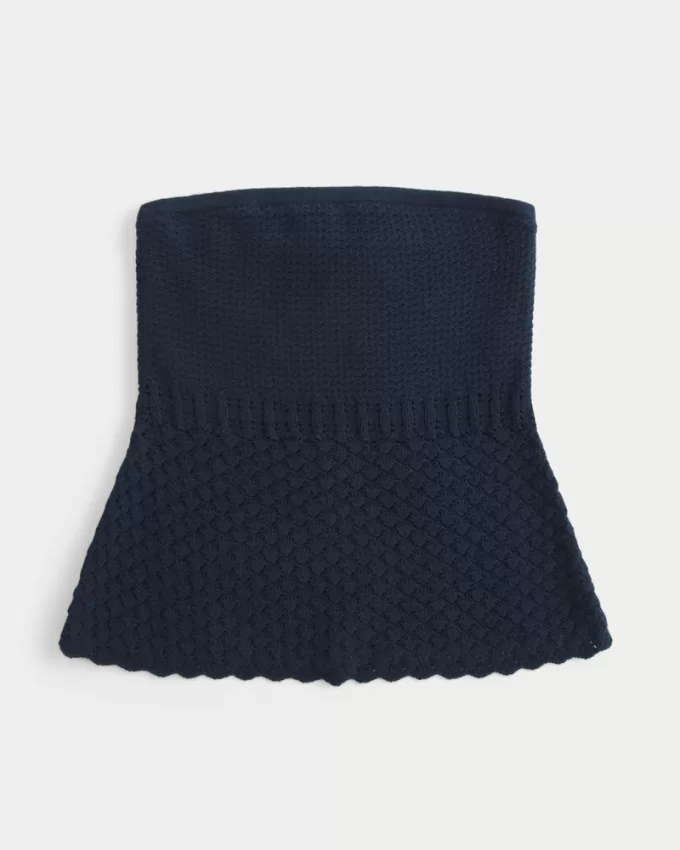 Crochet-Style Sweater Tube Top,Crochet-Style Sweater Tube Top Crochet-Style Sweater Tube Top,Crochet-Style Sweater Tube Top