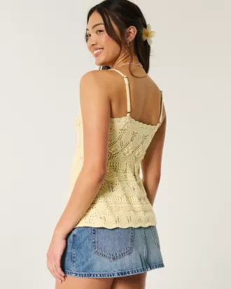 Crochet-Style Tie-Front Sweater Tank,Crochet-Style Tie-Front Sweater Tank Crochet-Style Tie-Front Sweater Tank,Crochet-Style Tie-Front Sweater Tank