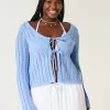 Crochet-Style Tie-Front Textured Sweater,Crochet-Style Tie-Front Textured Sweater Crochet-Style Tie-Front Textured Sweater,Crochet-Style Tie-Front Textured Sweater