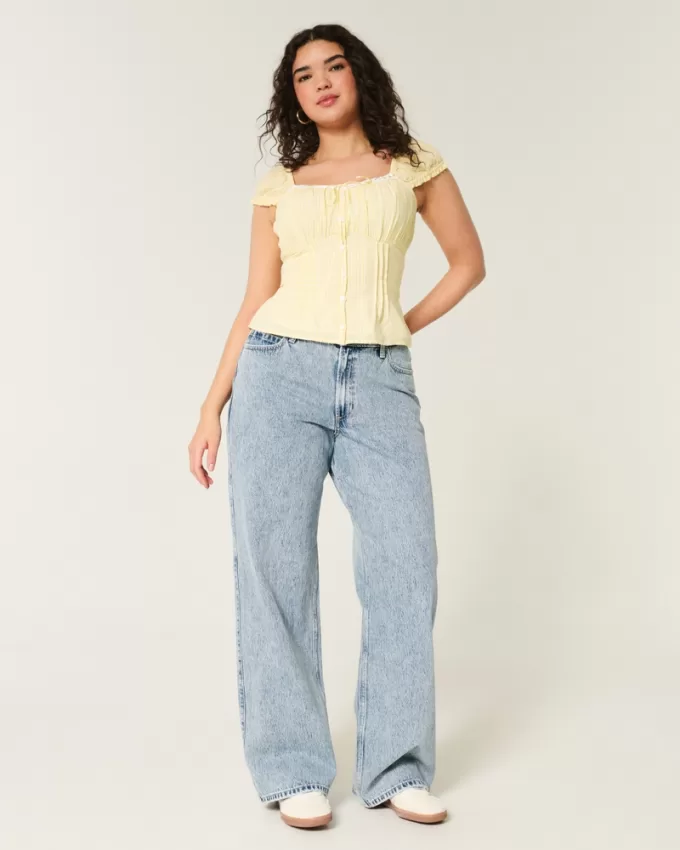 Curvy High-Rise Medium Wash Baggy Jeans,Curvy High-Rise Medium Wash Baggy Jeans