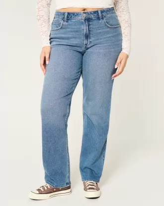 Curvy High-Rise Medium Wash Straight Jeans,Curvy High-Rise Medium Wash Straight Jeans Curvy High-Rise Medium Wash Straight Jeans,Curvy High-Rise Medium Wash Straight Jeans
