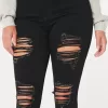 Curvy High-Rise Ripped Black Super Skinny Jeans,Curvy High-Rise Ripped Black Super Skinny Jeans