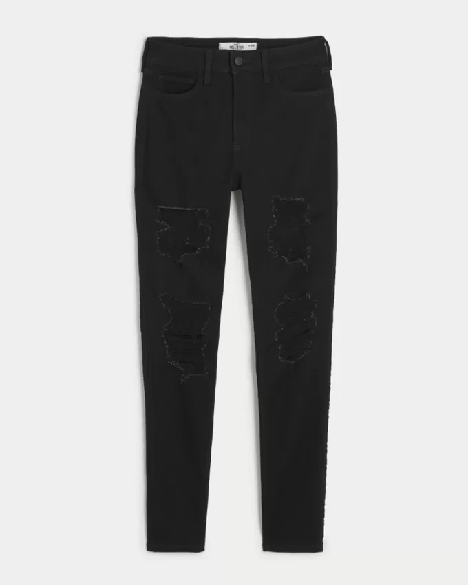 Curvy High-Rise Ripped Black Super Skinny Jeans,Curvy High-Rise Ripped Black Super Skinny Jeans