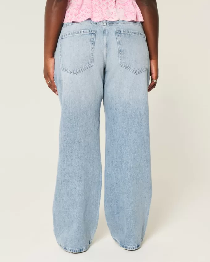 Curvy Low-Rise Light Wash Baggy Jeans,Curvy Low-Rise Light Wash Baggy Jeans