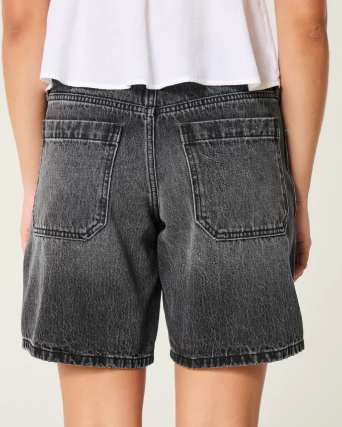 Curvy Low-Rise Washed Black Baggy Jort,Curvy Low-Rise Washed Black Baggy Jort Curvy Low-Rise Washed Black Baggy Jort,Curvy Low-Rise Washed Black Baggy Jort
