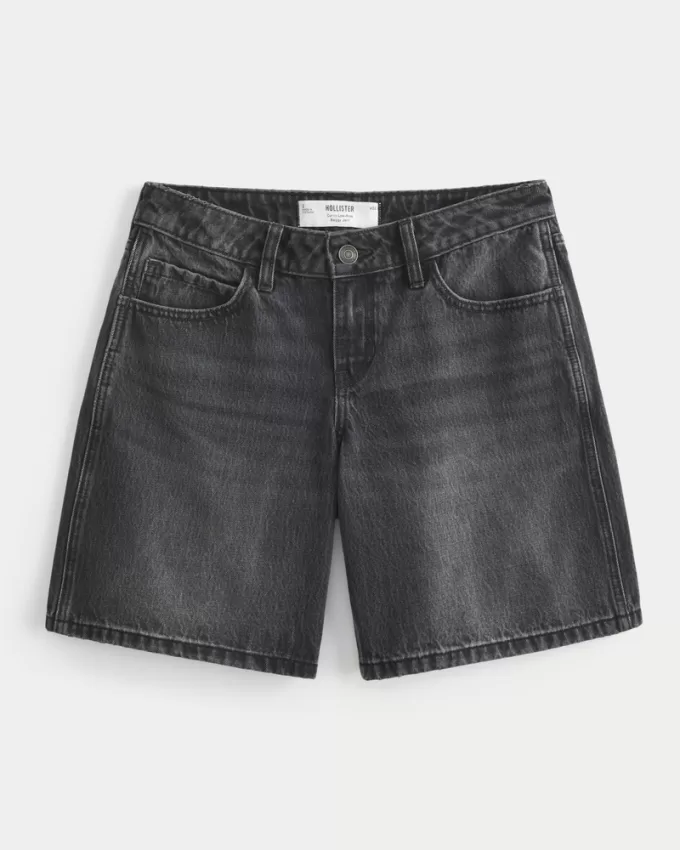 Curvy Low-Rise Washed Black Baggy Jort,Curvy Low-Rise Washed Black Baggy Jort Curvy Low-Rise Washed Black Baggy Jort,Curvy Low-Rise Washed Black Baggy Jort