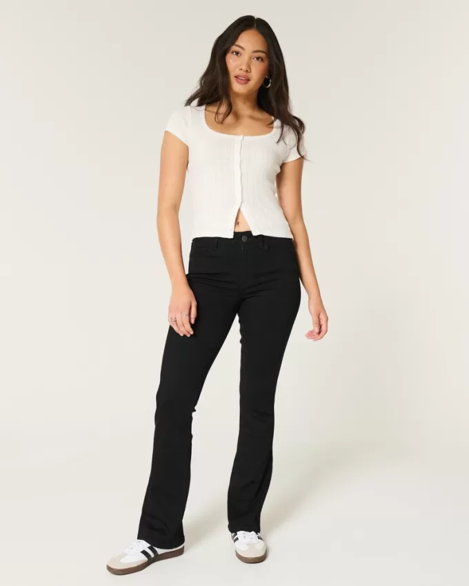 Curvy Mid-Rise Black Boot Jeans,Curvy Mid-Rise Black Boot Jeans