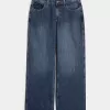 Curvy Mid-Rise Dark Wash Baggy Jeans,Curvy Mid-Rise Dark Wash Baggy Jeans