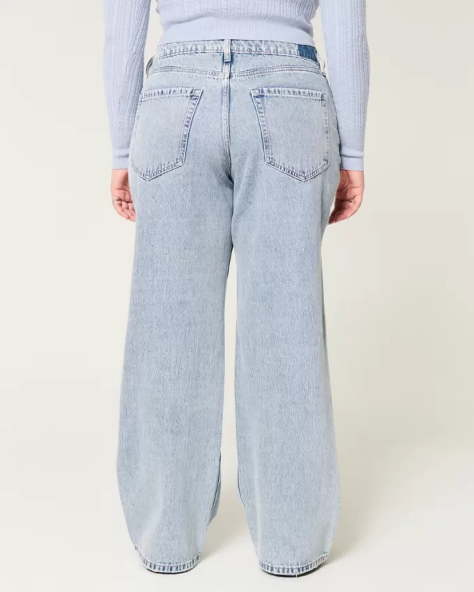 Curvy Mid-Rise Medium Wash Baggy Jeans,Curvy Mid-Rise Medium Wash Baggy Jeans