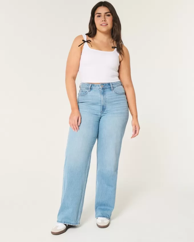 Curvy Ultra High-Rise Medium Wash Baggy Jeans,Curvy Ultra High-Rise Medium Wash Baggy Jeans