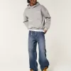 Dark Wash Logo Embroidery Super Baggy Jeans,Dark Wash Logo Embroidery Super Baggy Jeans Dark Wash Logo Embroidery Super Baggy Jeans,Dark Wash Logo Embroidery Super Baggy Jeans