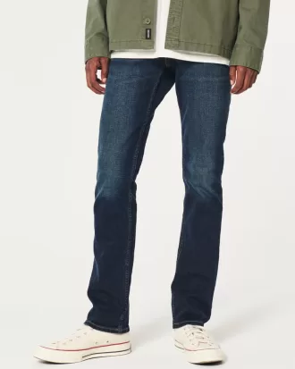 Dark Wash Slim Straight Jeans,Dark Wash Slim Straight Jeans