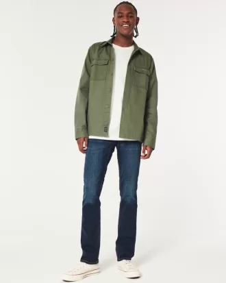 Dark Wash Slim Straight Jeans,Dark Wash Slim Straight Jeans