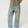 Distressed Greased Medium Wash Baggy Jeans,Distressed Greased Medium Wash Baggy Jeans Distressed Greased Medium Wash Baggy Jeans,Distressed Greased Medium Wash Baggy Jeans