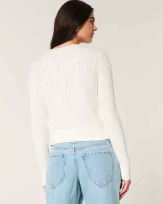 Easy Cable-Knit Crew Cardigan,Easy Cable-Knit Crew Cardigan Easy Cable-Knit Crew Cardigan,Easy Cable-Knit Crew Cardigan