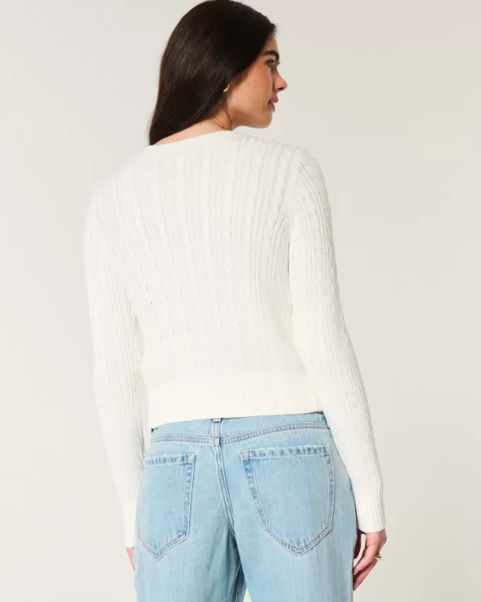 Easy Cable-Knit Crew Cardigan,Easy Cable-Knit Crew Cardigan Easy Cable-Knit Crew Cardigan,Easy Cable-Knit Crew Cardigan