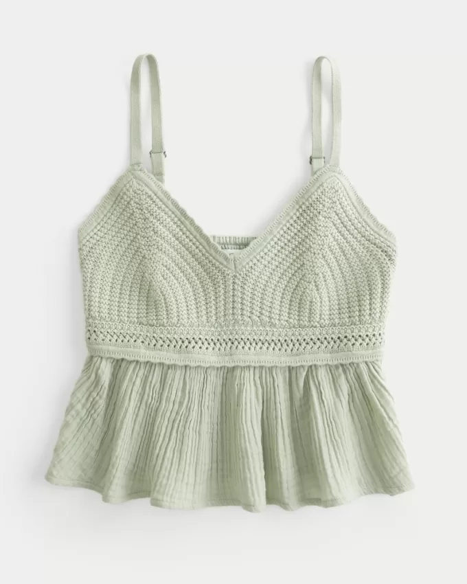 Easy Crochet-Style Babydoll Top,Easy Crochet-Style Babydoll Top Easy Crochet-Style Babydoll Top,Easy Crochet-Style Babydoll Top