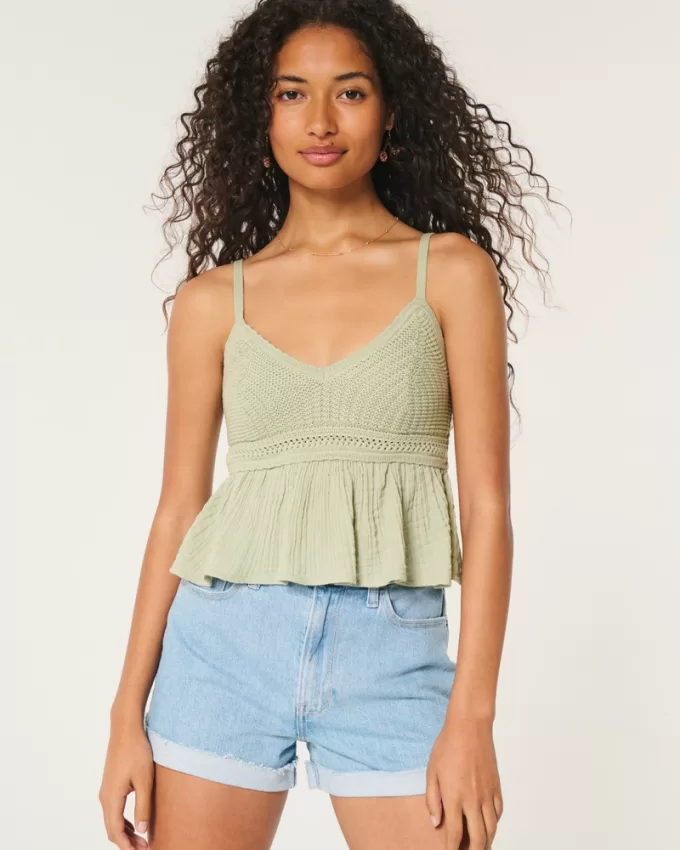 Easy Crochet-Style Babydoll Top,Easy Crochet-Style Babydoll Top Easy Crochet-Style Babydoll Top,Easy Crochet-Style Babydoll Top